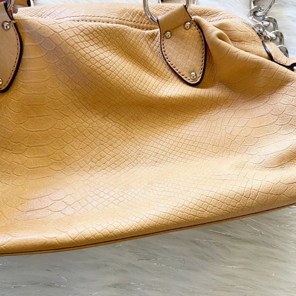 Michael Kors Soft Leather Snake Embossed Bag Purse - Picture 2 of 9